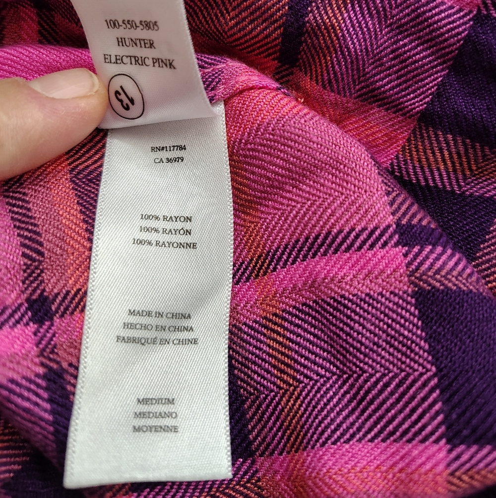 RAILS Hunter Electric Pink Plaid Shirt, M, NWT - Picture 2 of 13